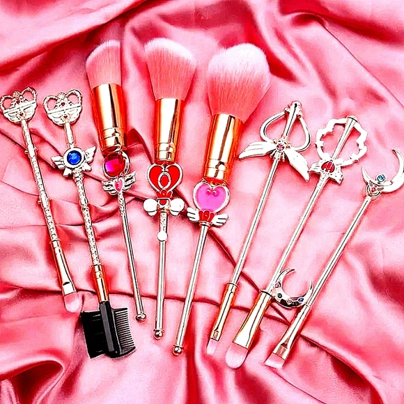 S.MoonMirror&BrushSet! Heavy!  (Mirror&Makeup-Brushes) RedOrBL. MirOpt.  Msg.Me - Picture 2 of 16